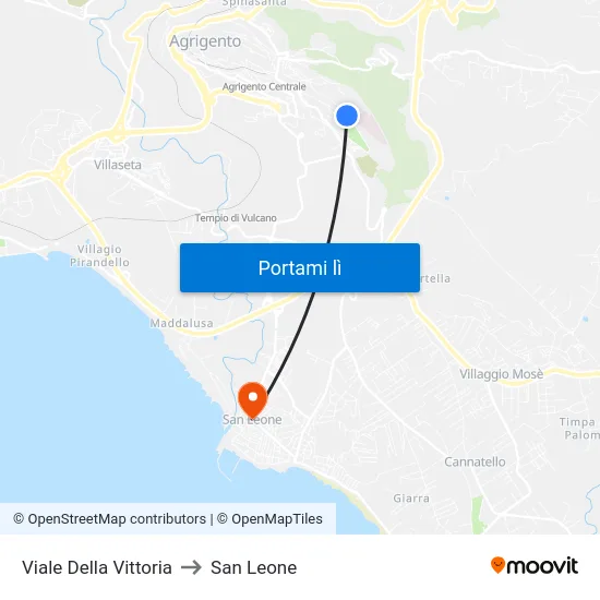 Viale Della Vittoria to San Leone map