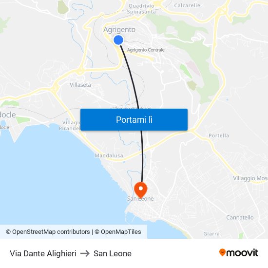 Via Dante Alighieri to San Leone map