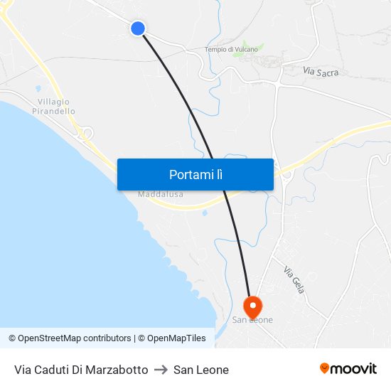 Via Caduti Di Marzabotto to San Leone map