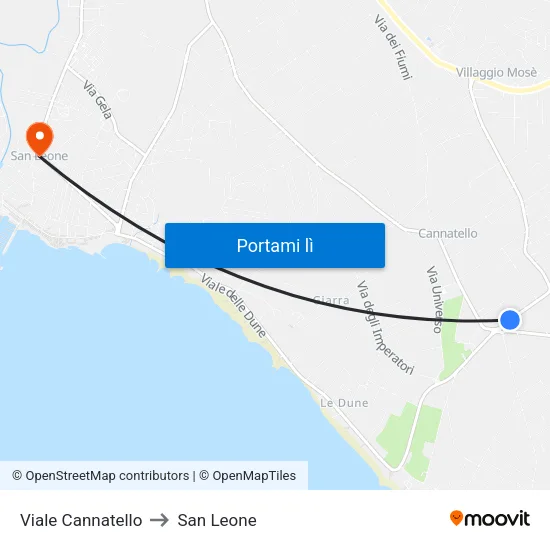 Via Magellano to San Leone map