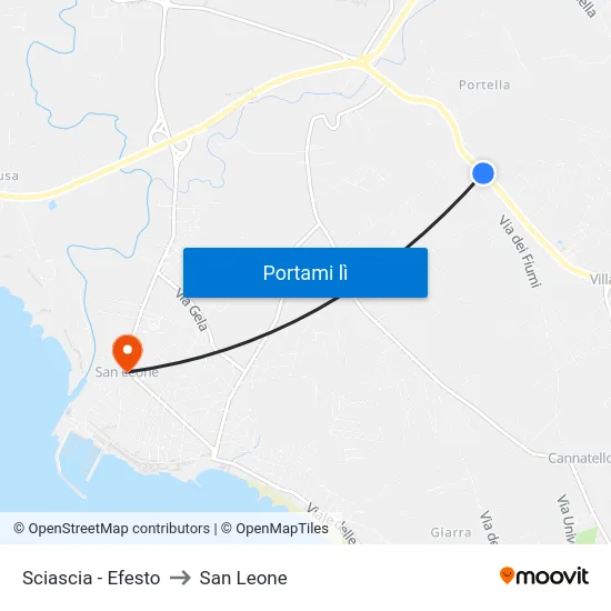 Sciascia - Efesto to San Leone map
