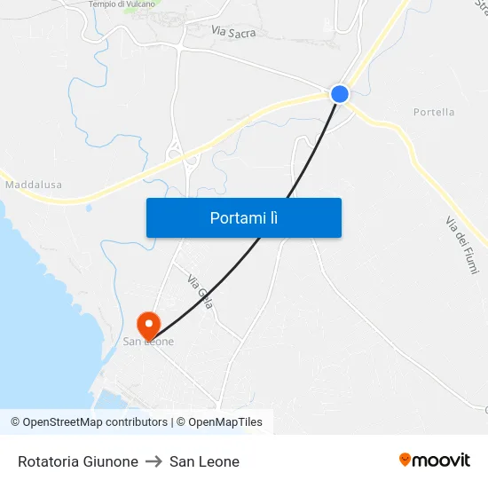 Rotatoria Giunone to San Leone map