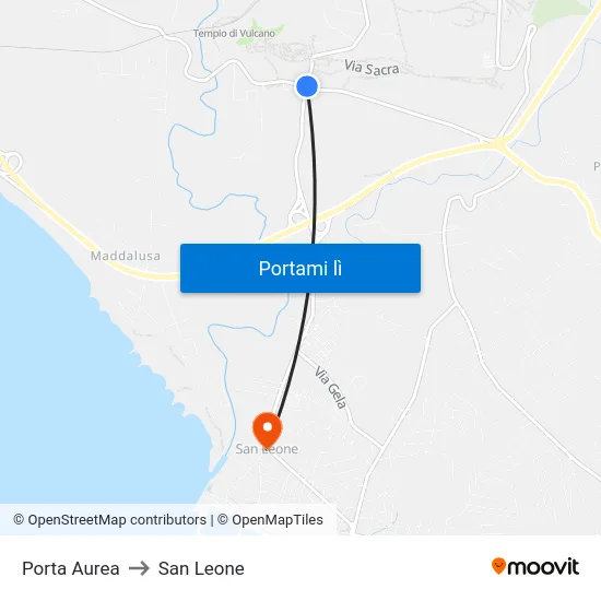 Porta Aurea to San Leone map
