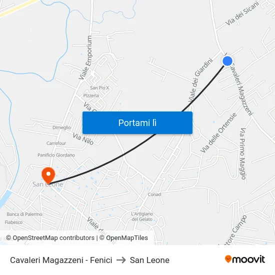 Cavaleri Magazzeni - Fenici to San Leone map