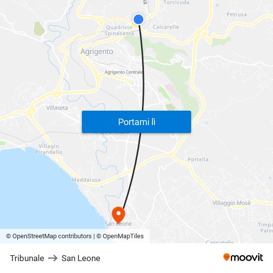 Tribunale to San Leone map