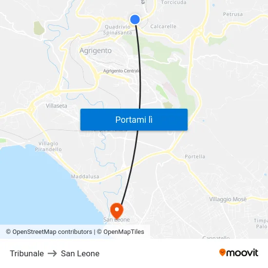 Tribunale to San Leone map