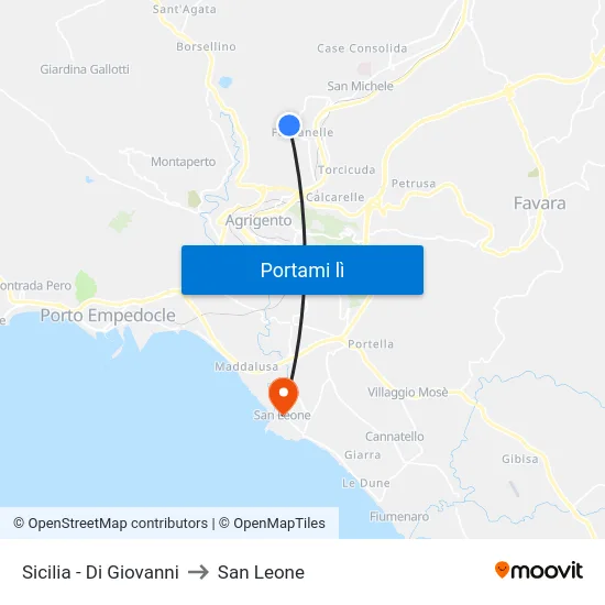 Sicilia - Di Giovanni to San Leone map