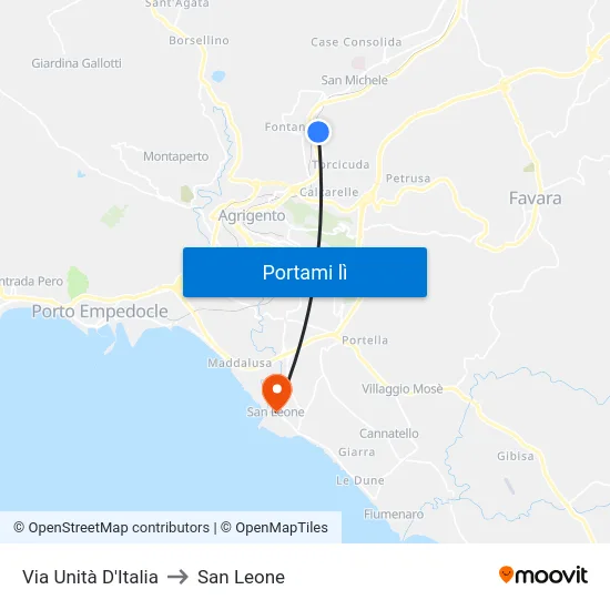 Via Unità D'Italia to San Leone map