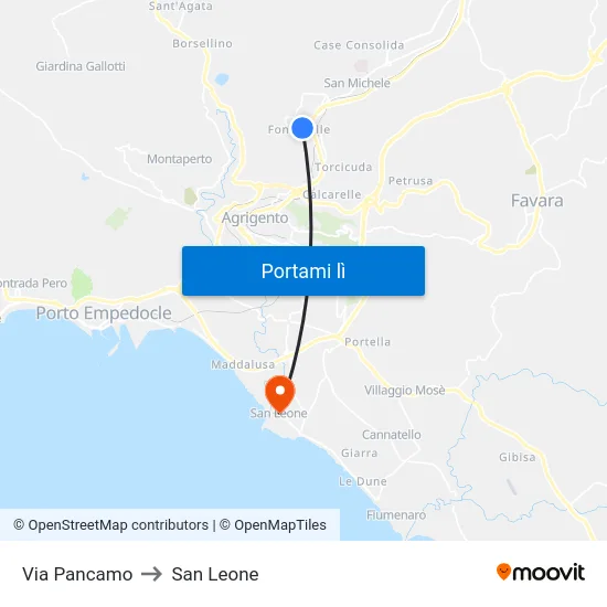 Via Pancamo to San Leone map