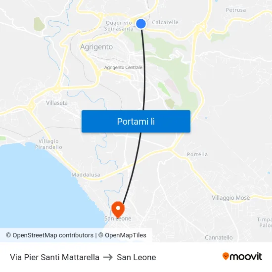 Via Pier Santi Mattarella to San Leone map