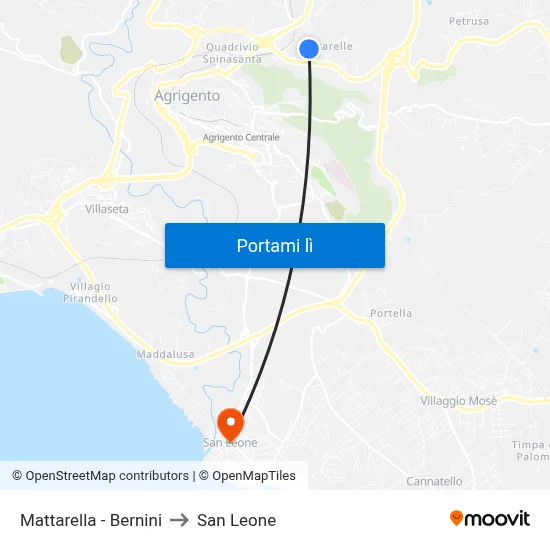 Mattarella - Bernini to San Leone map