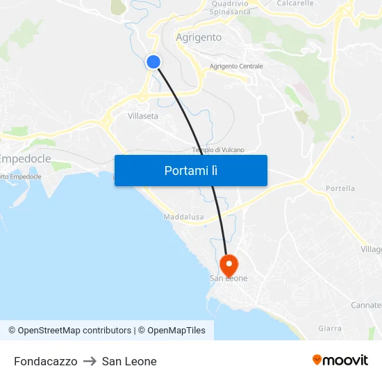 Fondacazzo to San Leone map