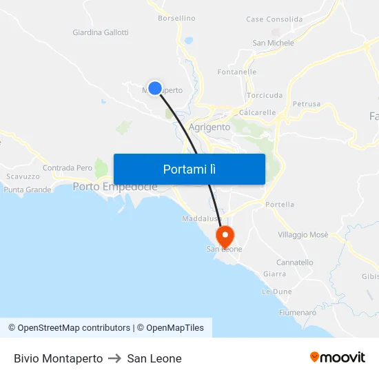 Bivio Montaperto to San Leone map