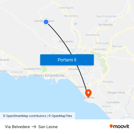 Via Belvedere to San Leone map