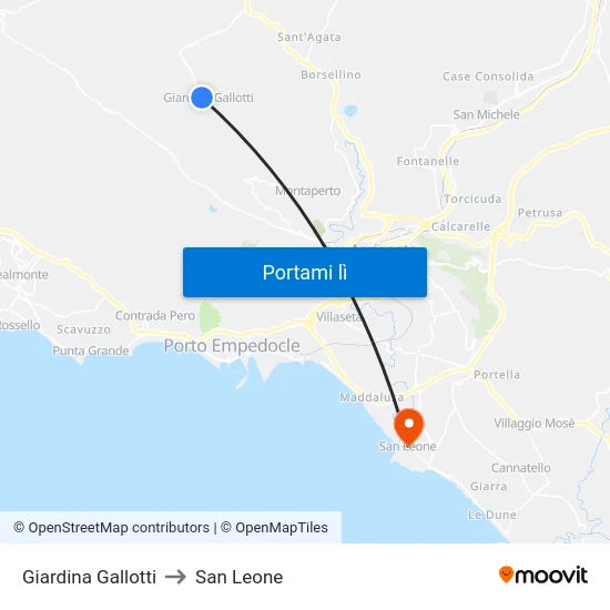 Giardina Gallotti to San Leone map