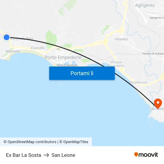Ex Bar La Sosta to San Leone map