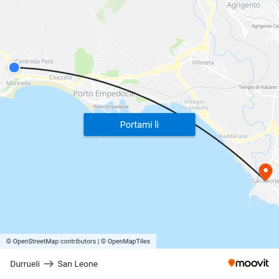 Durrueli to San Leone map