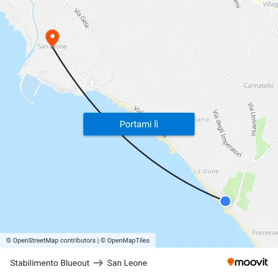 Stabilimento Blueout to San Leone map