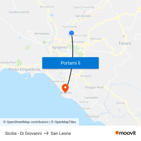 Sicilia - Di Giovanni to San Leone map