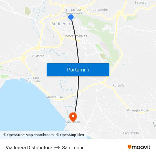 Via Imera Distributore to San Leone map
