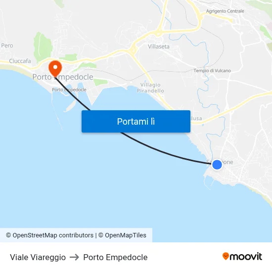 Viale Viareggio to Porto Empedocle map