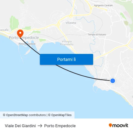 Viale Dei Giardini to Porto Empedocle map