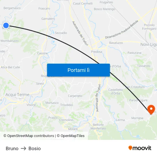Bruno to Bosio map