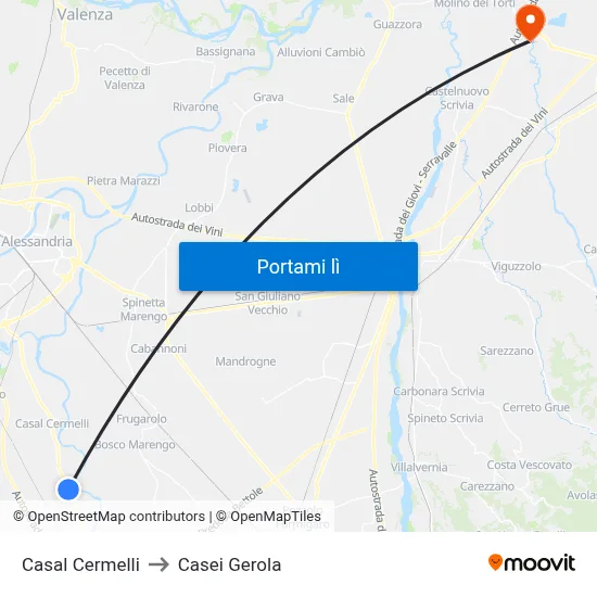 Casal Cermelli to Casei Gerola map