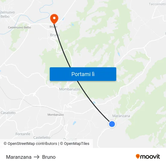 Maranzana to Bruno map