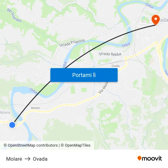 Molare to Ovada map