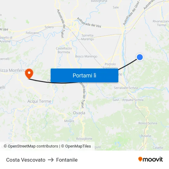 Costa Vescovato to Fontanile map