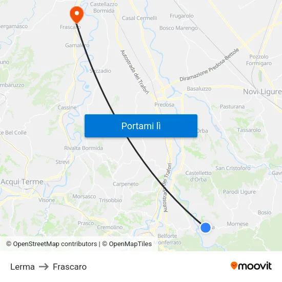 Lerma to Frascaro map