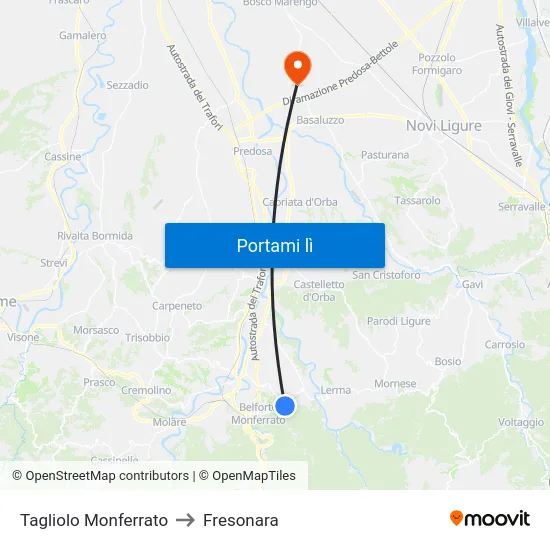 Tagliolo Monferrato to Fresonara map