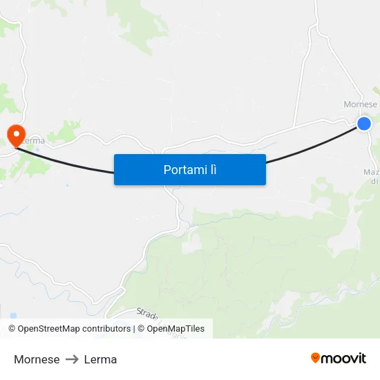 Mornese to Lerma map