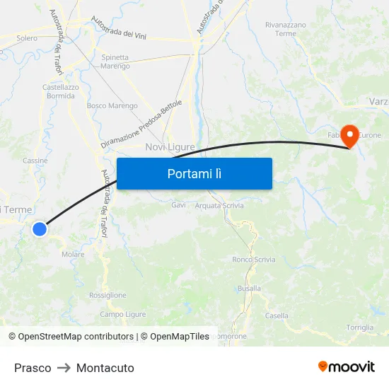 Prasco to Montacuto map