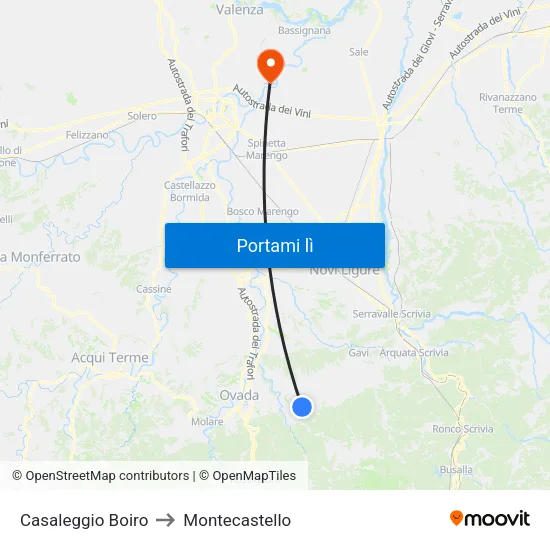 Casaleggio Boiro to Montecastello map
