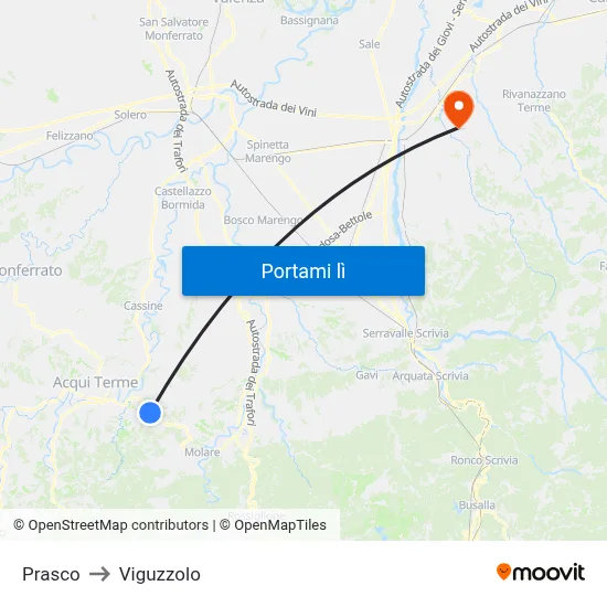 Prasco to Viguzzolo map