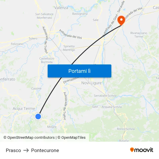 Prasco to Pontecurone map