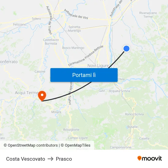 Costa Vescovato to Prasco map
