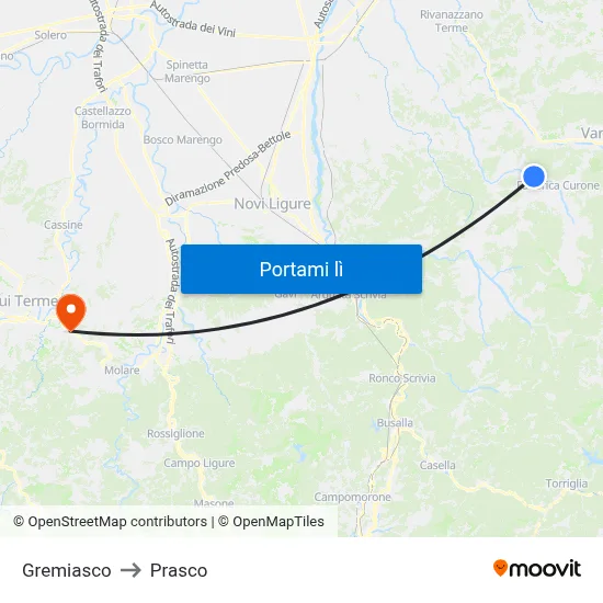Gremiasco to Prasco map