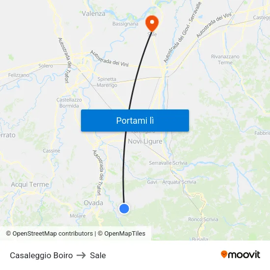 Casaleggio Boiro to Sale map
