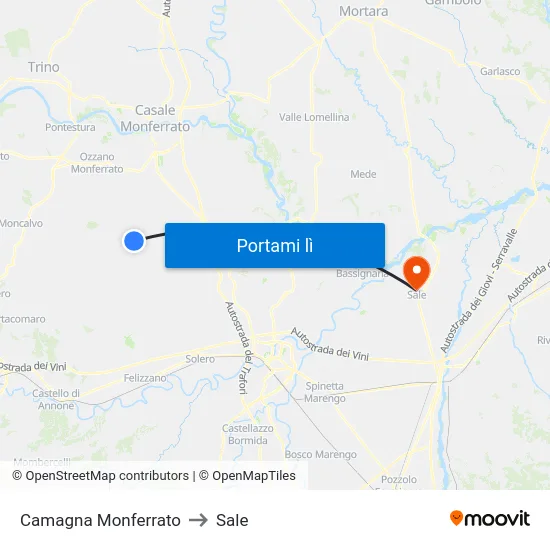 Camagna Monferrato to Sale map