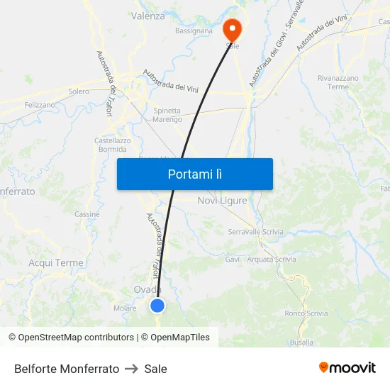 Belforte Monferrato to Sale map