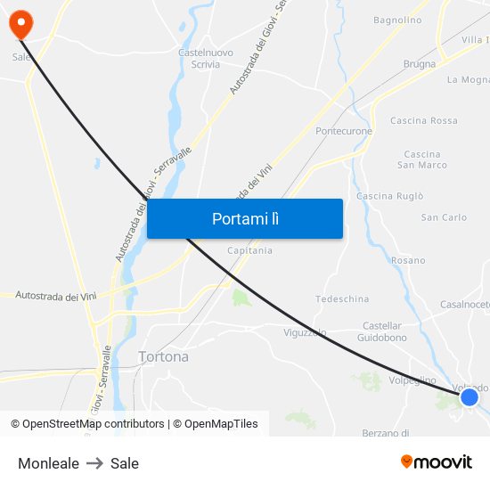 Monleale to Sale map