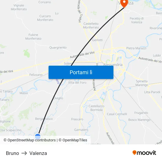 Bruno to Valenza map