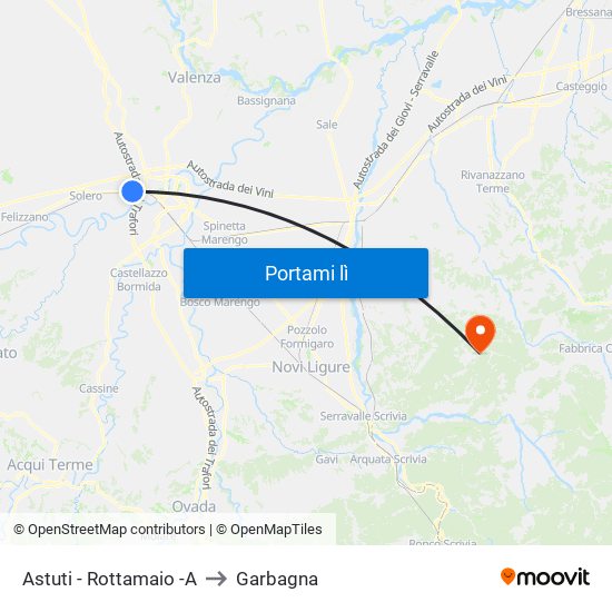 Astuti - Rottamaio -A to Garbagna map