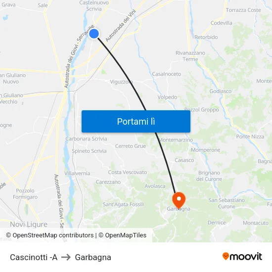 Cascinotti -A to Garbagna map