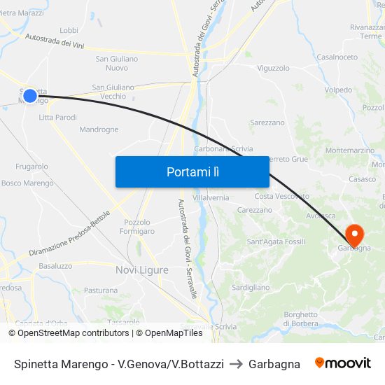 Spinetta Marengo - V.Genova/V.Bottazzi to Garbagna map