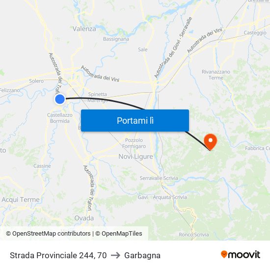 Strada Provinciale 244, 70 to Garbagna map