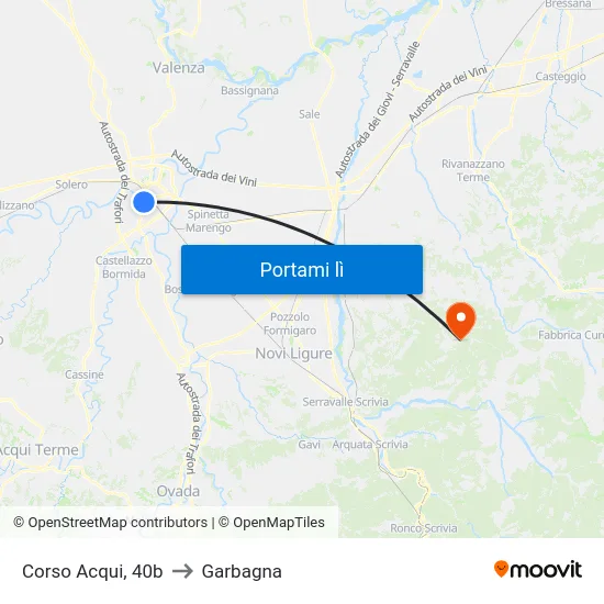 Corso Acqui, 40b to Garbagna map